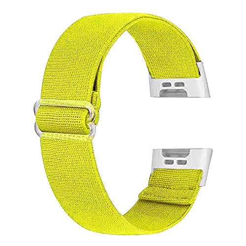 Ecogbd Elastic Ersatzarmband Kompatibel mit Fitbit Charge 3 Armband/Fitbit Charge 4 Armband, Weiches Gewebe Nylon Sportuhrarmband Armbänder für Frauen Männer (Gelb) von Ecogbd