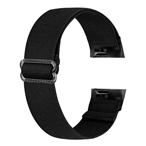 Ecogbd Elastic Ersatzarmband Kompatibel mit Fitbit Charge 3 Armband/Fitbit Charge 4 Armband, Weiches Gewebe Nylon Sportuhrarmband Armbänder für Frauen Männer (schwarz) von Ecogbd