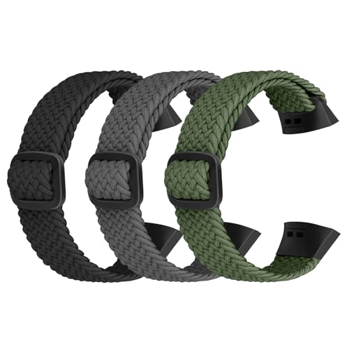 Ecogbd Elastic Nylon Ersatzarmband Kompatibel mit Fitbit Charge 4/Charge 3/Charge 4 SE/Charge 3 SE, Weiches verstellbares atmungsaktives Sport Armband für Damen Herren von Ecogbd