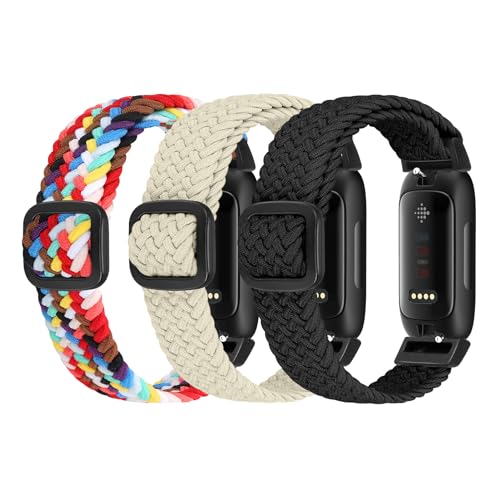 Ecogbd Elastisches Nylon Armband Kompatibel mit Fitbit Inspire 3/Inspire 2/Inspire/Inspire HR/Ace 3/Ace 2, Weiche Verstellbares Sport Ersatzarmband für Damen Herren von Ecogbd