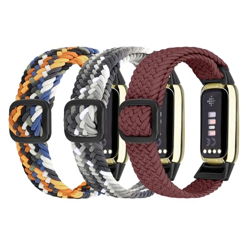Ecogbd Elastisches Nylon Ersatzarmband Kompatibel mit Fitbit Luxe Armband, Weiches Verstellbare Atmungsaktive SportArmband für Damen Herren von Ecogbd