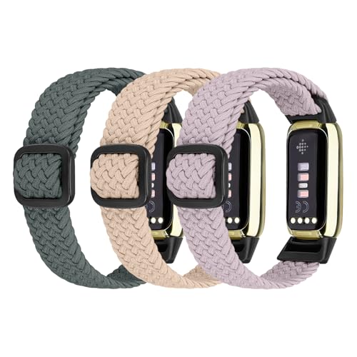 Ecogbd Elastisches Nylon Ersatzarmband Kompatibel mit Fitbit Luxe Armband, Weiches Verstellbare Atmungsaktive SportArmband für Damen Herren von Ecogbd