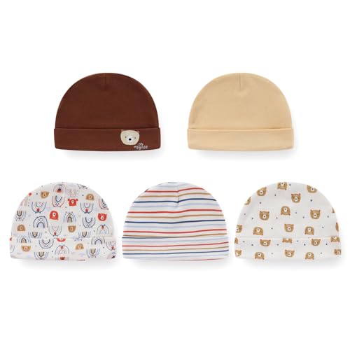 Ecojoy Neugeborenes Baby Junge und Mädchen Baumwolle Mützen Tiny Baby Beanie elastisch, Regenbogen von Ecojoy