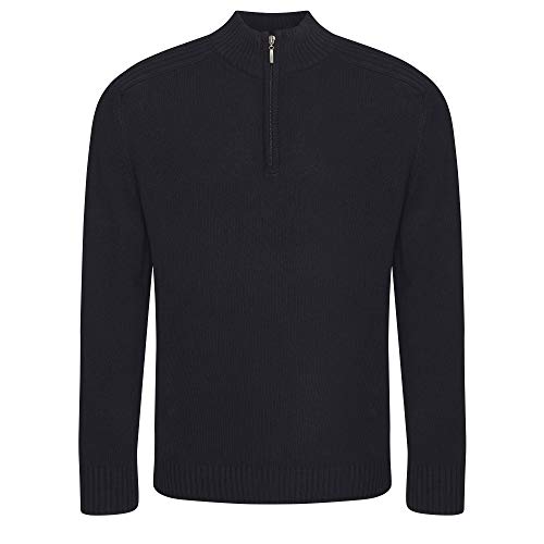 Écologie Strickpullover mit Viertel Reißverschluss, Unisex, 70% regenerierte/recycelte Baumwolle, Textilfarbe: schwarz, Gr.: M von Écologie