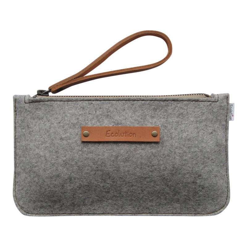Wollfilz Clutch Handgefertigte Iphone Hülle Mit Lederband -Weihnachtsgeschenk von Ecolution
