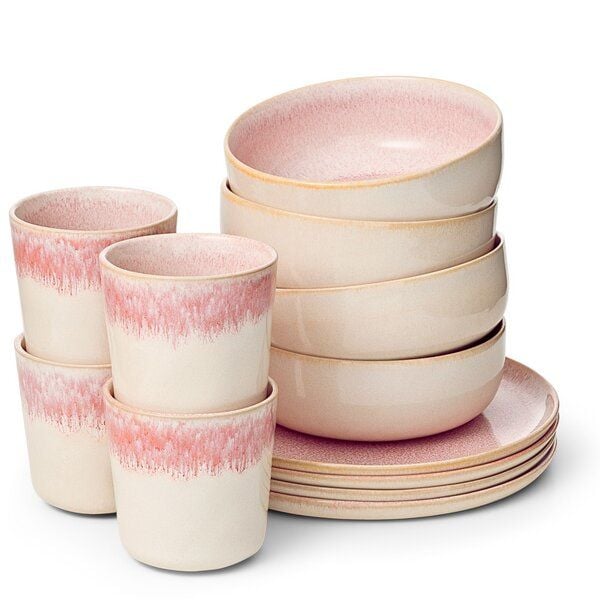 Econovo Geschirrset Keramik Handgemacht 12-tlg. von Econovo