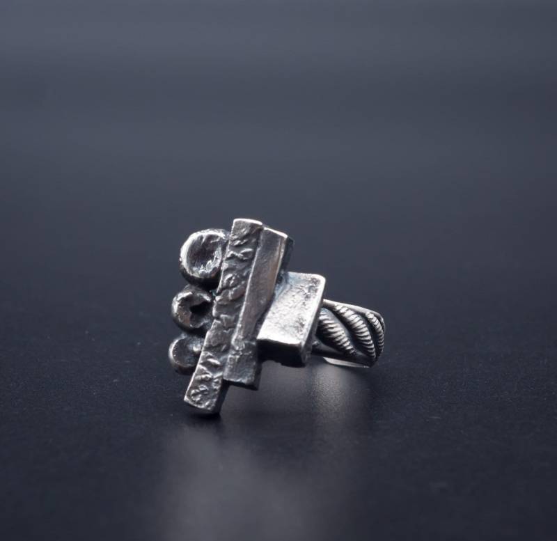 Brutalist Sterling Silber Ring | Einzelstück Handgefertigt in Oregon, Usa von EcotoneJewelers