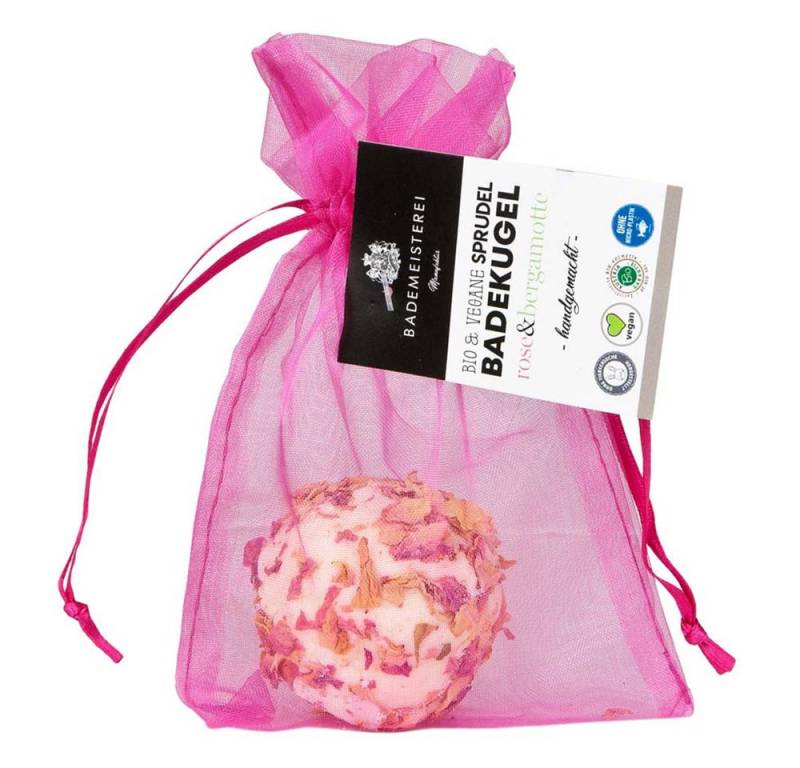 Ecoworld Feste Duschseife Badekugel - Bergamotte & Rose 50g von Ecoworld