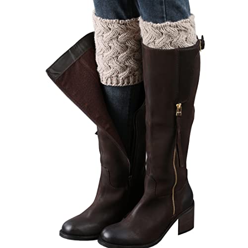 Ecroon Damen Beinwärmer Stulpen WinterSocken Kurze Stricken Stulpen Gestrickte Leg Warmers Stiefel Boot Abdeckung von Ecroon