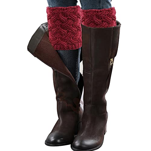 Ecroon Damen Beinwärmer Stulpen WinterSocken Kurze Stricken Stulpen Gestrickte Leg Warmers Stiefel Boot Abdeckung von Ecroon