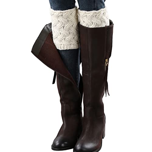 Ecroon Damen Beinwärmer Stulpen WinterSocken Kurze Stricken Stulpen Gestrickte Leg Warmers Stiefel Boot Abdeckung von Ecroon