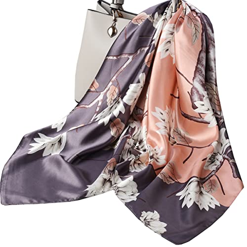 Ecroon Damen Halstucher Seidentuch Scarf Halstuch Handgelenk Kopftücher Schal Quadrat SeideSchal Gefühl Schals Halstuch, Einheitsgröße von Ecroon