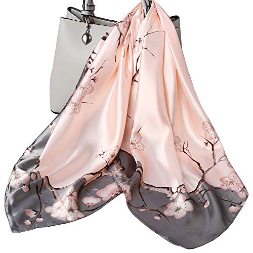 Ecroon Damen Halstucher Seidentuch Scarf Halstuch Handgelenk Kopftücher Schal Quadrat SeideSchal Gefühl Schals Halstuch, Einheitsgröße von Ecroon