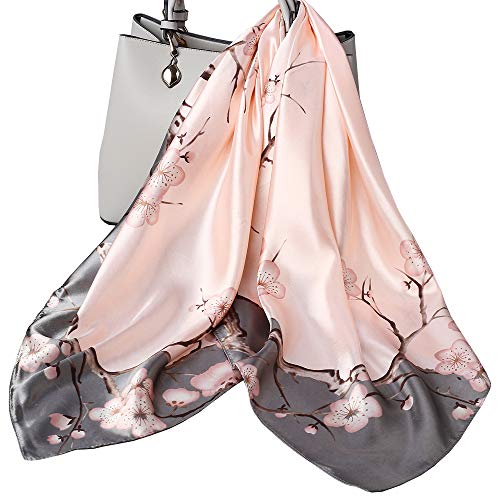 Ecroon Damen Halstucher Seidentuch Scarf Halstuch Handgelenk Kopftücher Schal Quadrat SeideSchal Gefühl Schals Halstuch von Ecroon