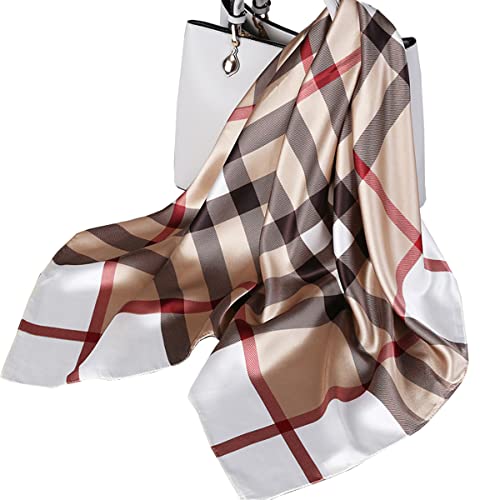 Ecroon Damen Halstucher Seidentuch Scarf Halstuch Handgelenk Kopftücher Schal Quadrat SeideSchal Gefühl Schals Halstuch, Einheitsgröße von Ecroon