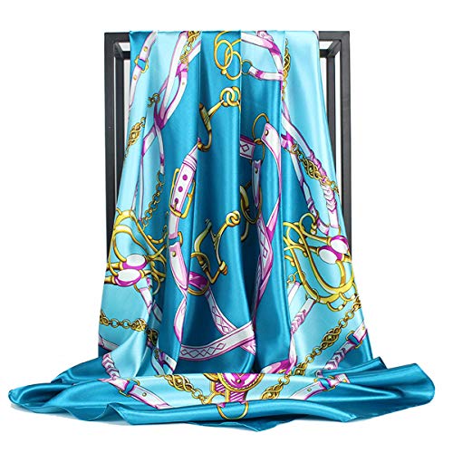 Ecroon Damen Halstücher Schal Faux Seidentuch Blume Bandana Halstuch Kopftuch Elegant Business Scarf (One size, M) von Ecroon