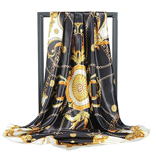 Ecroon Damen Schal Kopftücher Halstuch Schal Frauen Seidenschal Business Seidentuch Scarf von Ecroon