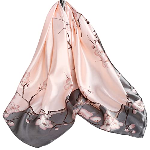 Ecroon Damen Seide Gefühl Schal Halstuch Schal Frauen Elegant Seidenschal Business Seidentuch Scarf Bandana Taschentuch Ansatz Handgelenk Kopftücher von Ecroon