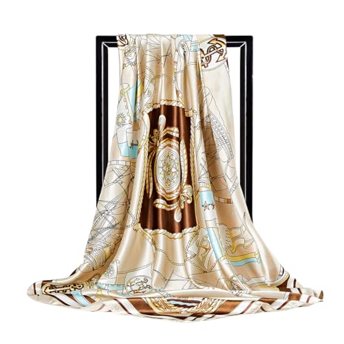 Ecroon Schal für Damen Quadrat SeideSchal Gefühl Schals Halstuch Damen Seidentuch Scarf Halstuch Handgelenk Kopftücher von Ecroon