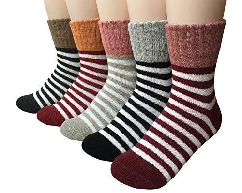 Ecroon Unisex Socken Warmesocken Wintersocken Sportsocken Herrensocken Baumwolle knallig bunt gepunktete Damen Socken Gr. 35-40 (5 Paar) von Ecroon