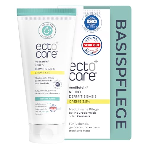 ectocare® Basispflege Creme mit 3,5% Ectoin 200ml | Bei Dermatitis, Neurodermitis & Schuppenflechte | Lindert trockene, gereizte und juckende Haut ohne Kortison | Medizinprodukt für Kinder und Babys von Ectocare