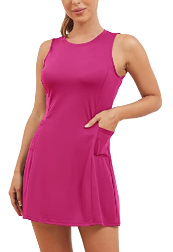 Ecupper Damen Sport Kleid Ärmellos Sommerkleider für Yoga Jogging Golf von Ecupper