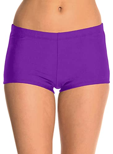 Ecute Damen Badeshorts Schwarz Bikinihose Schwimmshorts Badepants Lila, DE 40, Etikett 12 von Ecute