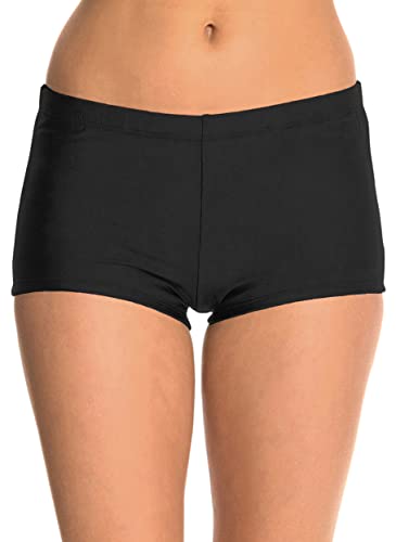 Ecute Damen Badeshorts Schwarz Bikinihose Schwimmshorts Badepants Schwar, DE 40, Etikett 12 von Ecute