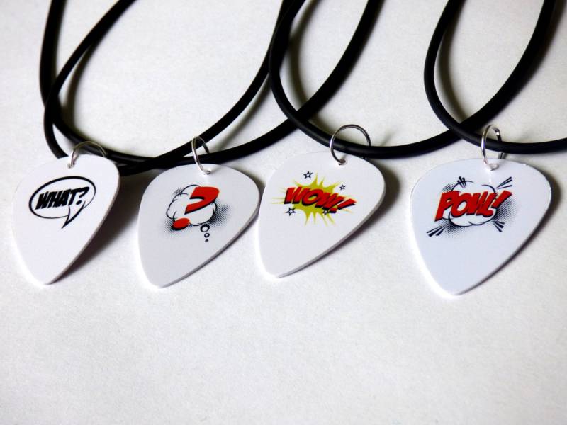 Comic-Buch Guitar Pick Halsketten Oder Schlüsselanhänger Sätze-Mix Und Match Zu Ihrer Anpassung - Perfektes Geschenk Für Die Musiker Musikliebhaber von EdFuchsMusicGifts
