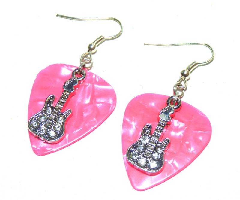 Cyber Monday - Gitarre Plektrum Ohrringe W/Strass Gitarren Und Sterling Silber Haken in Verschiedenen Farben Perfektes Geschenk Für Musikliebhaber von EdFuchsMusicGifts