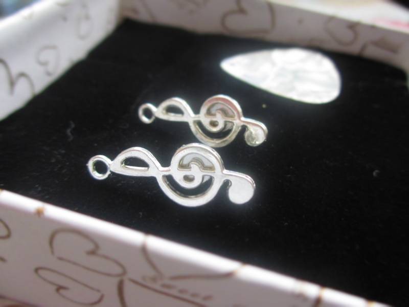 Musik Note, Violinschlüssel, Handgefertigter Schmuck, Musik-Geschenk Für Sie - Musik-Schmuck Music Note Schmuck Violinschlüssel-Ohrstecker von EdFuchsMusicGifts