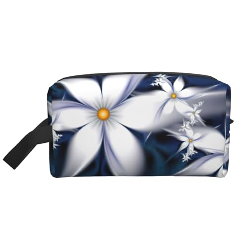 Artistic Kulturbeutel mit Gänseblümchen-Blumendruck für Herren, Kosmetiktasche, geräumige Kapazität, Reise-Kulturbeutel für Damen, weiß, Einheitsgröße von EdWal