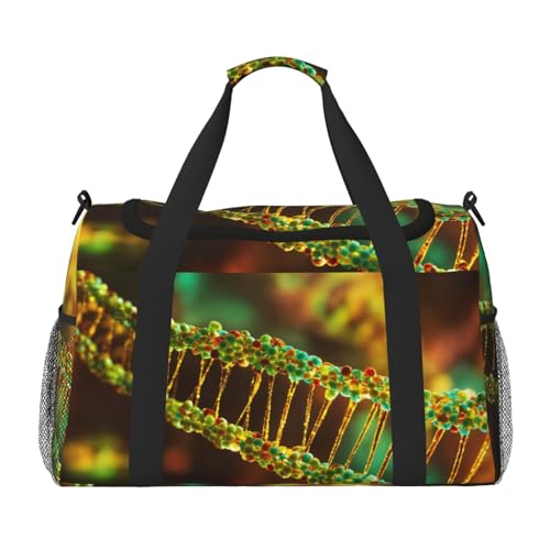 DNA-Kette mit Fotodruck für Damen, Reisetasche, persönliche Gegenstände, Reisetasche, Gepäcktasche, Reisezubehör, Schwarz , Einheitsgröße von EdWal