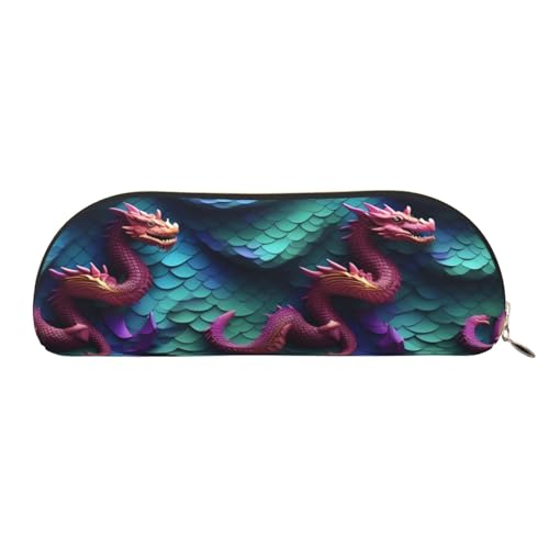 EdWal 3D Magical Dragon Scales Pattern Print Makeup Bag Pencil Case Pencil Box Stylish Pencil Pouch for Women Travel Cosmetic Bag, gold, Einheitsgröße, Kulturbeutel von EdWal