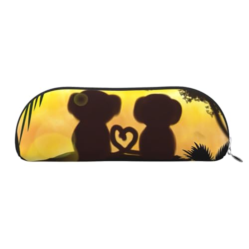 EdWal Affen-Paar Bedruckte Kosmetiktasche, stilvolle Kosmetiktasche für Damen, Reise-Kosmetiktasche, Silber, one size, Kulturbeutel von EdWal