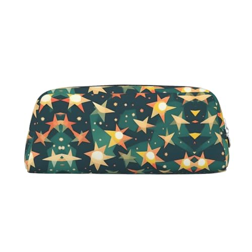 EdWal Atomic Stars Retro-Muster Druck Federmäppchen Großes Federmäppchen Schreibwaren Stiftetasche Büro College Schule Make-up Tasche, Silber, One Size, Kulturbeutel von EdWal