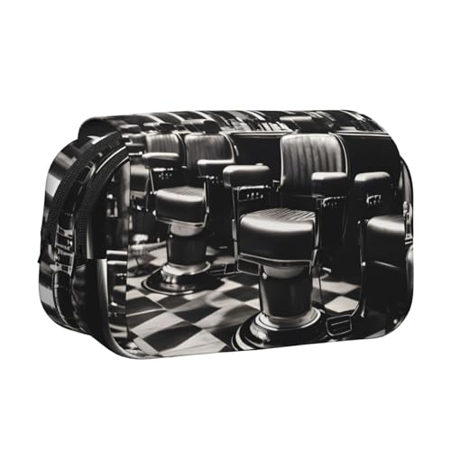 EdWal Barber Shop Federmäppchen mit einfarbigem Druck, Leinen, großes Fassungsvermögen, Organizer, multifunktionales Federmäppchen von EdWal