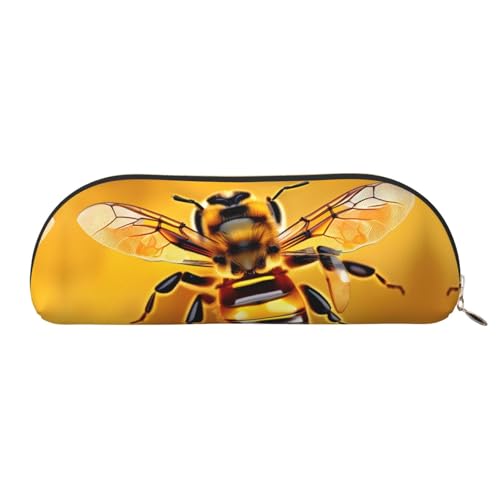 EdWal Bee fliegenden Druck Make-up Tasche Federmäppchen, Bleistiftkasten, stilvolle Federmäppchen für Frauen, Reise-Make-up-Tasche, Gold, En storlek, Kulturbeutel von EdWal