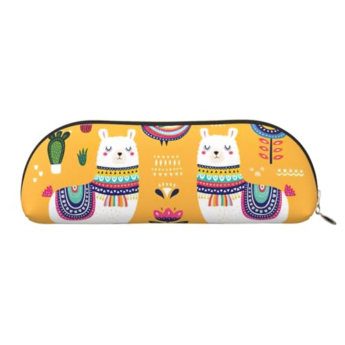 EdWal Cartoon Alpaka niedliche Tier Print Make-up Tasche Federmäppchen, Bleistiftkasten, stilvolle Federmäppchen für Frauen, Reise-Make-up-Tasche, Gold, En storlek, Kulturbeutel von EdWal