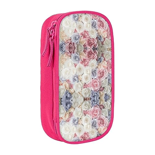 EdWal Charmantes und praktisches Federmäppchen: Das Must-Have-Accessoire für Schule und Büro - romantische Rosen, Rose Blume Floral, Einheitsgröße, Münzbeutel von EdWal