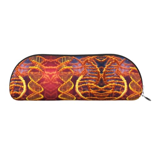 EdWal DNA Kette Fotodruck Make-up Tasche Federmäppchen Stiftebox Stilvolle Bleistifttasche für Frauen Reise Kosmetiktasche, silber, Einheitsgröße, Kulturbeutel von EdWal