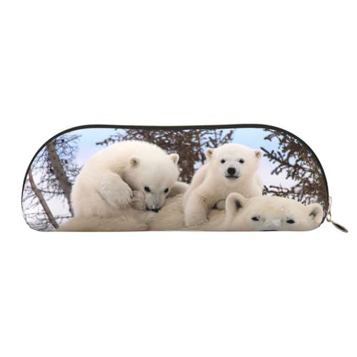 EdWal Eisbär-Druck-Make-up-Tasche, stilvolle Kosmetiktasche für Damen, Reise-Make-up-Tasche, goldfarben, one size, Kulturbeutel von EdWal