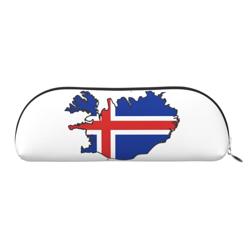 EdWal Elegante Kosmetiktasche für Damen, Motiv: Island-Flagge, Silberfarben., One Size, Kulturbeutel von EdWal