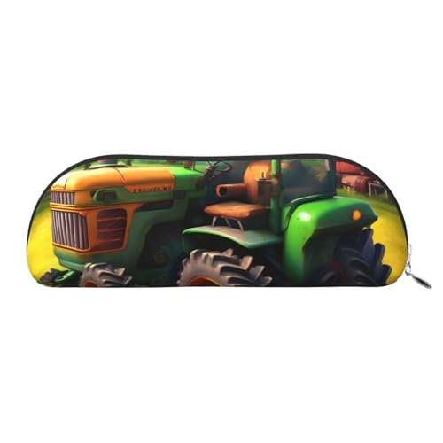 EdWal Fantasy Farm Traktor Print Make-up Tasche Federmäppchen Stiftebox Stilvolle Bleistifttasche für Frauen Reise Kosmetiktasche, silber, Einheitsgröße, Kulturbeutel von EdWal
