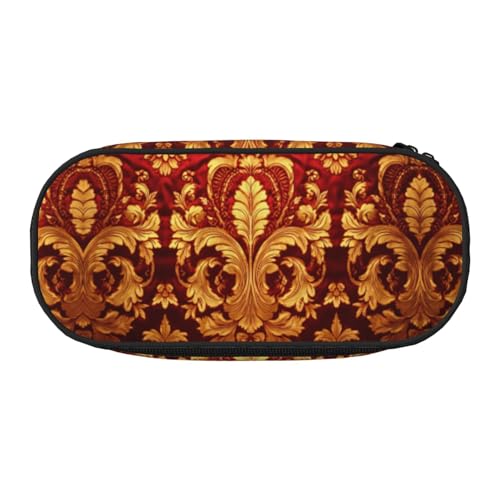 EdWal Federmäppchen mit Damast-Muster, großes Fassungsvermögen, großes Federmäppchen, Schreibwaren, Stiftetasche, Büro, Uni, Schule, Schwarz , Einheitsgröße, Taschen-Organizer von EdWal