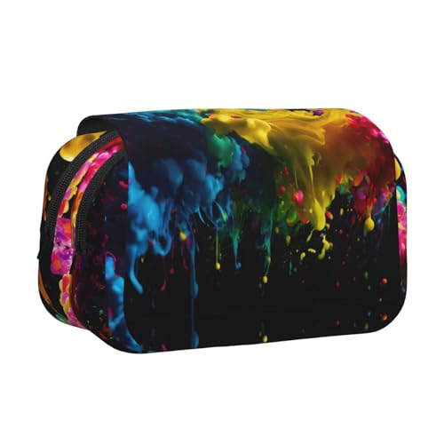 EdWal Federmäppchen mit Farbspritzer-Hintergrund, Leinwand, Stifteetui, großes Fassungsvermögen, Organizer, multifunktionales Federmäppchen EdWal Federmäppchen mit Farbspritzer-Hintergrund, Leinwand, Stifteetui, großes Fassungsvermögen, Organizer, multifunktionales Federmäppchen von EdWal