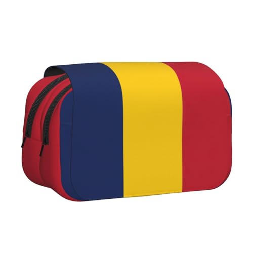 EdWal Federmäppchen mit Flagge des Tschads, Segeltuch, großes Fassungsvermögen, Organizer, multifunktionales Federmäppchen von EdWal