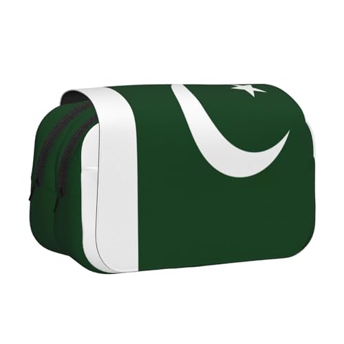 EdWal Federmäppchen mit Flagge von Pakistan, Segeltuch, großes Fassungsvermögen, Organizer, multifunktionales Federmäppchen von EdWal