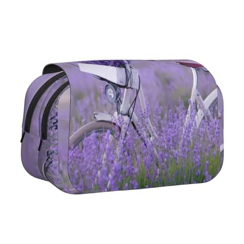 EdWal Federmäppchen mit Lavendelfeld-Motiv, Retro-Fahrrad, Landwirtschaft, Leinwand, Stifteetui, großes Fassungsvermögen, Organizer, multifunktionales Federmäppchen EdWal Federmäppchen mit Lavendelfeld-Motiv, Retro-Fahrrad, Landwirtschaft, Leinwand, Stifteetui, großes Fassungsvermögen, Organizer, multifunktionales Federmäppchen von EdWal