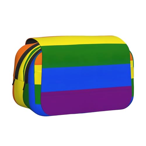 EdWal Federmäppchen mit Regenbogen-Druck, aus Segeltuch, großes Fassungsvermögen, Organizer, multifunktionales Federmäppchen EdWal Federmäppchen mit Regenbogen-Druck, aus Segeltuch, großes Fassungsvermögen, Organizer, multifunktionales Federmäppchen von EdWal